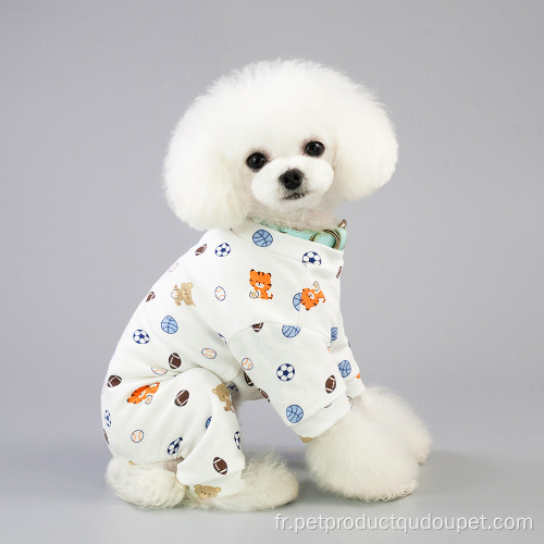 Chemise de chien de vêtements à quatre pattes d&#39;animal familier de coton de divers modèles